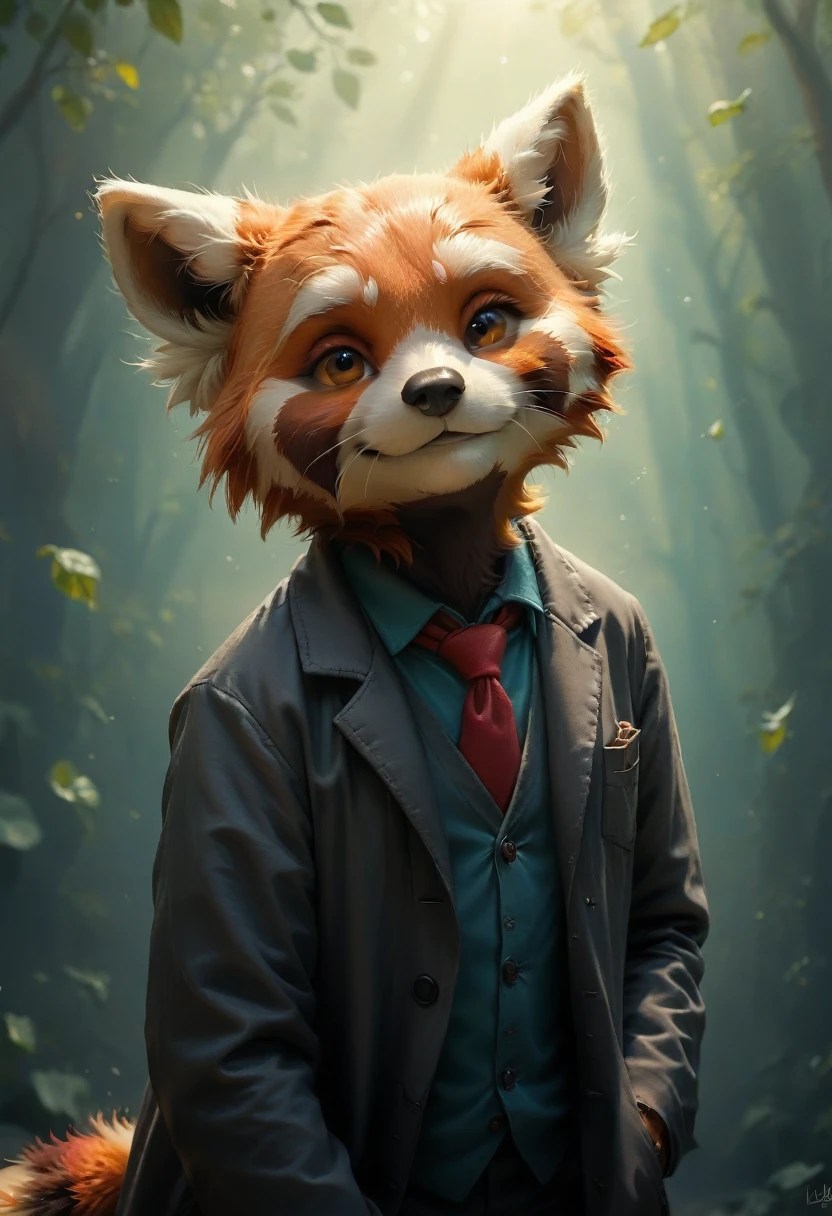 (masterpiece, Best quality, Highly detailed computer graphics, complex parts: 1.2), 8k wallpaper, masterpiece, Best quality, Limited Reward, high quality, super detail, high detail, textured leather, Cute, uhd, Anatomically correct, Pixar style, (A Cute Red Panda Wearing doctor's Coat: 1.2), doctor, Happy sweet smile. fairy tale, bright colors, natural light, Focus on face, simple background