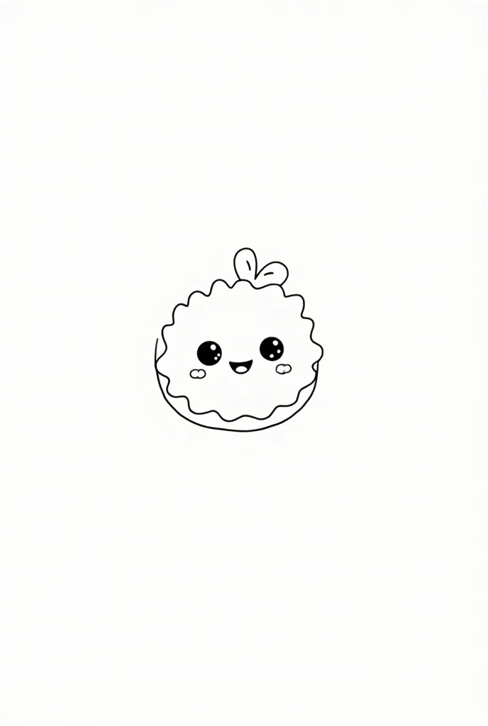 I need a cute donut for children's colouring book i need outline only as i said it's for coloring book for children just a simple cute cake i need simple a simple and again just simple i need outline