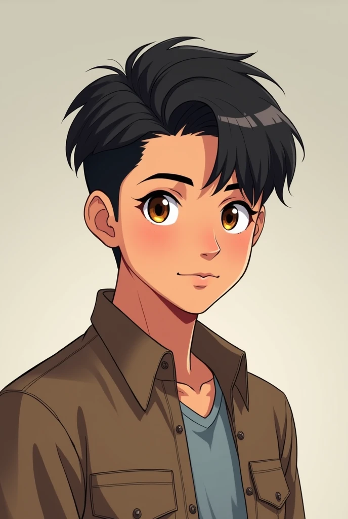 A handsome 12th standard anime boy with indian look