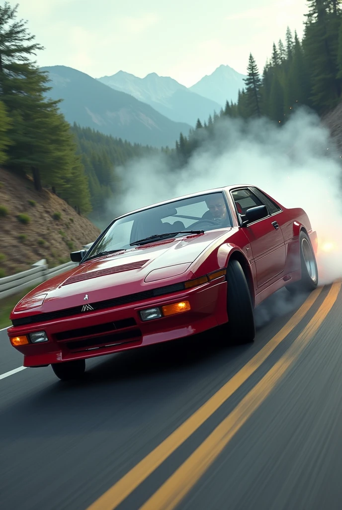 Mitsubishi Cordia drifting against tesla