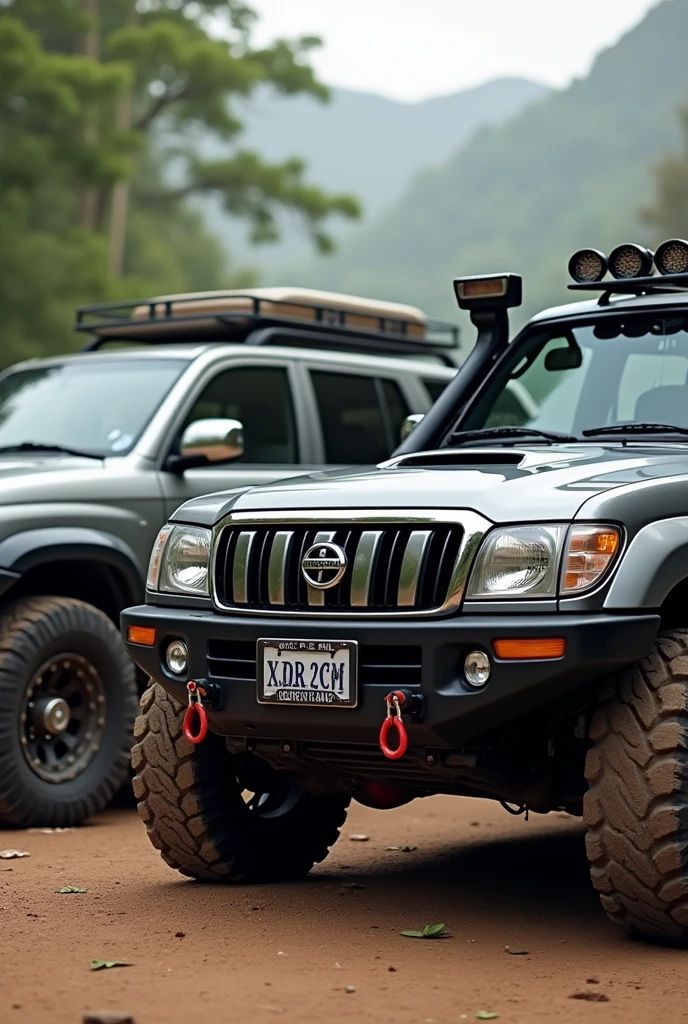 Nissan Patrol next to a Toyota Land Cruiser