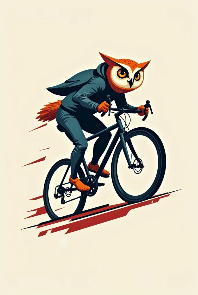 owl riding a fixie bike logo