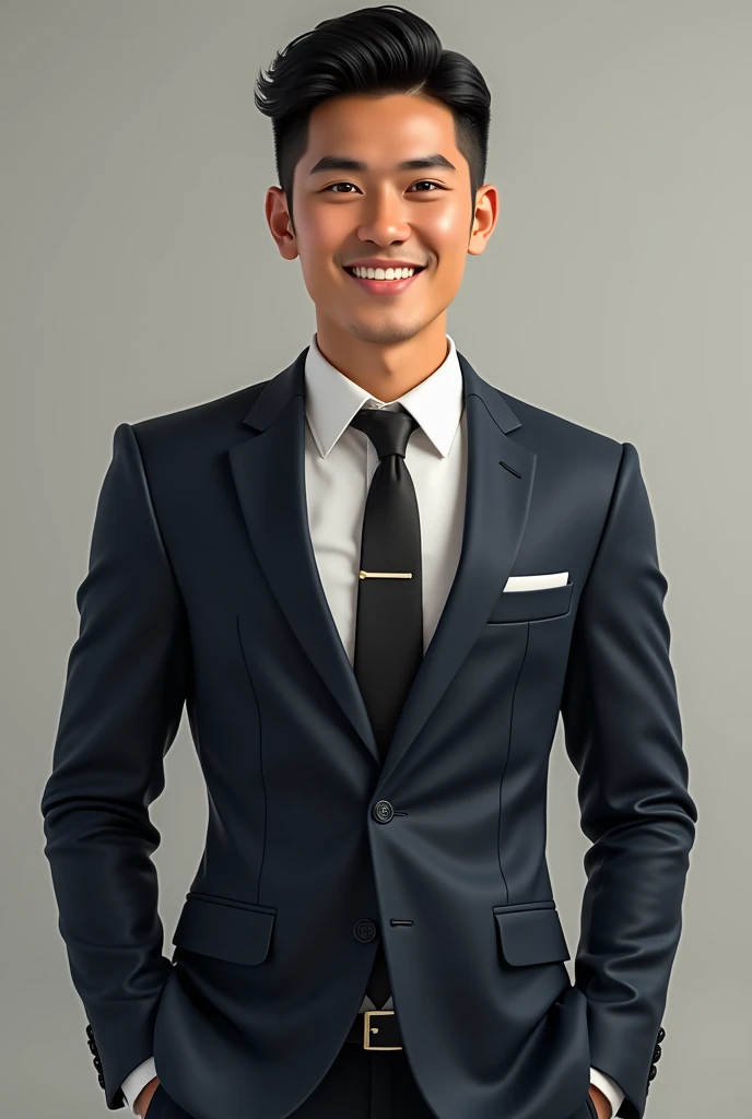 filipino man with a American suit 20 years old