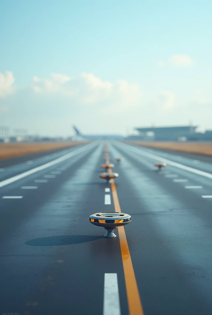 Multiple Sensor alongside the full airport Runway small in size