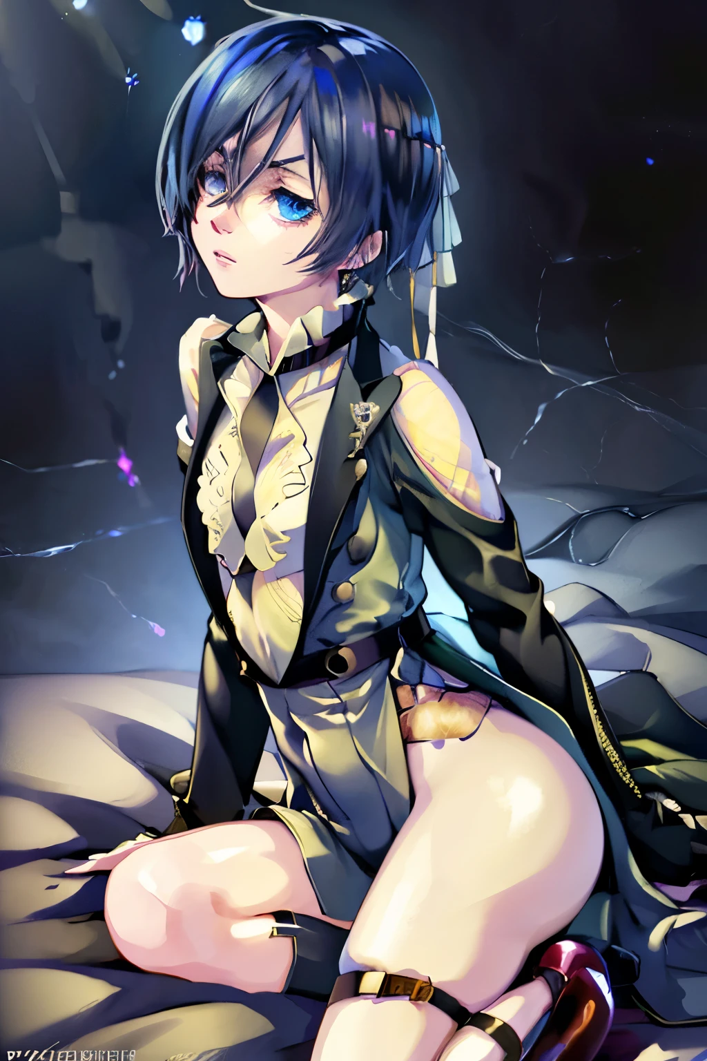 A beautiful anime-style girl, highly detailed and photorealistic, sensual pose, thick thighs, adorable features, game room background, cinematic lighting, vibrant colors, (best quality,4k,8k,highres,masterpiece:1.2),ultra-detailed,(realistic,photorealistic,photo-realistic:1.37)