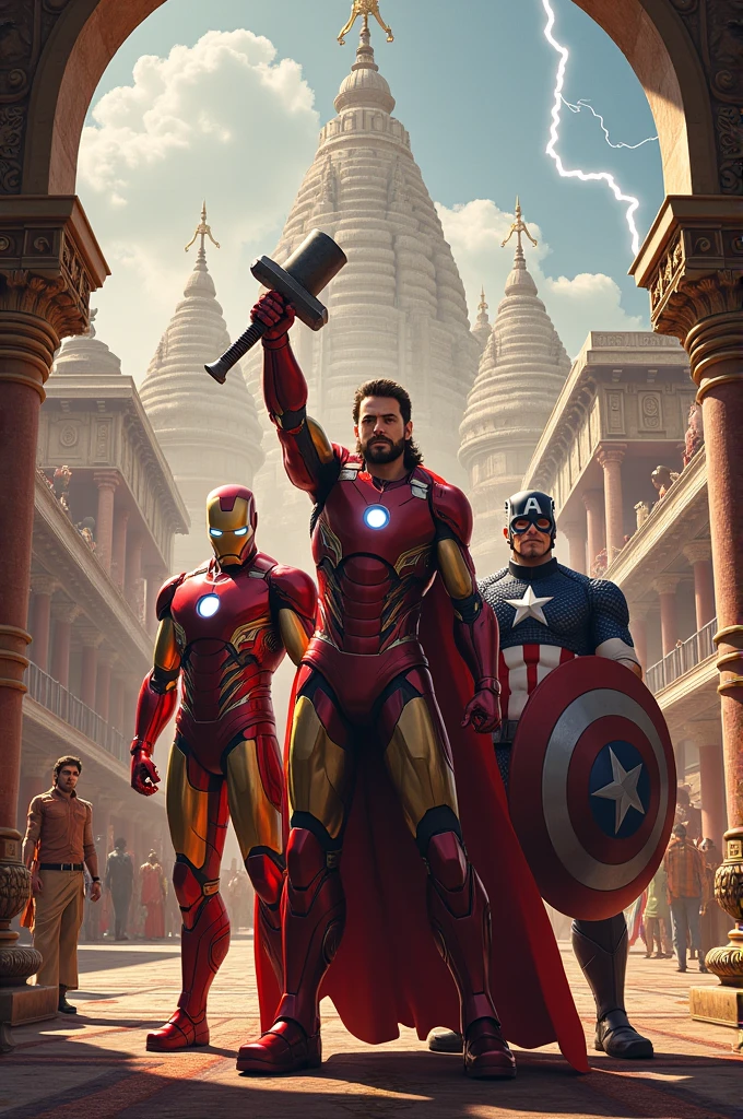 Iron man India and thor and captain America in home