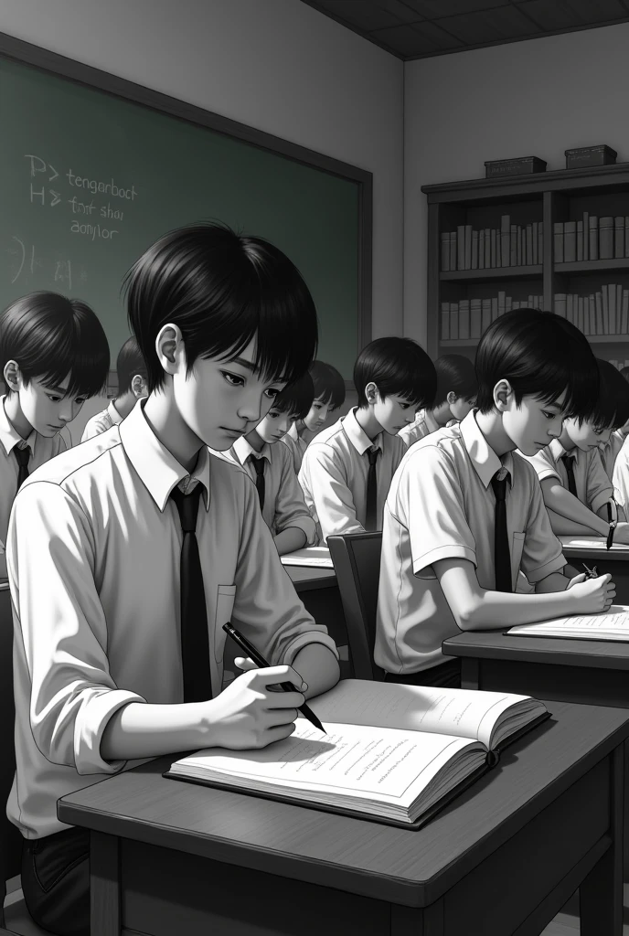 Education before ai in black and white 
