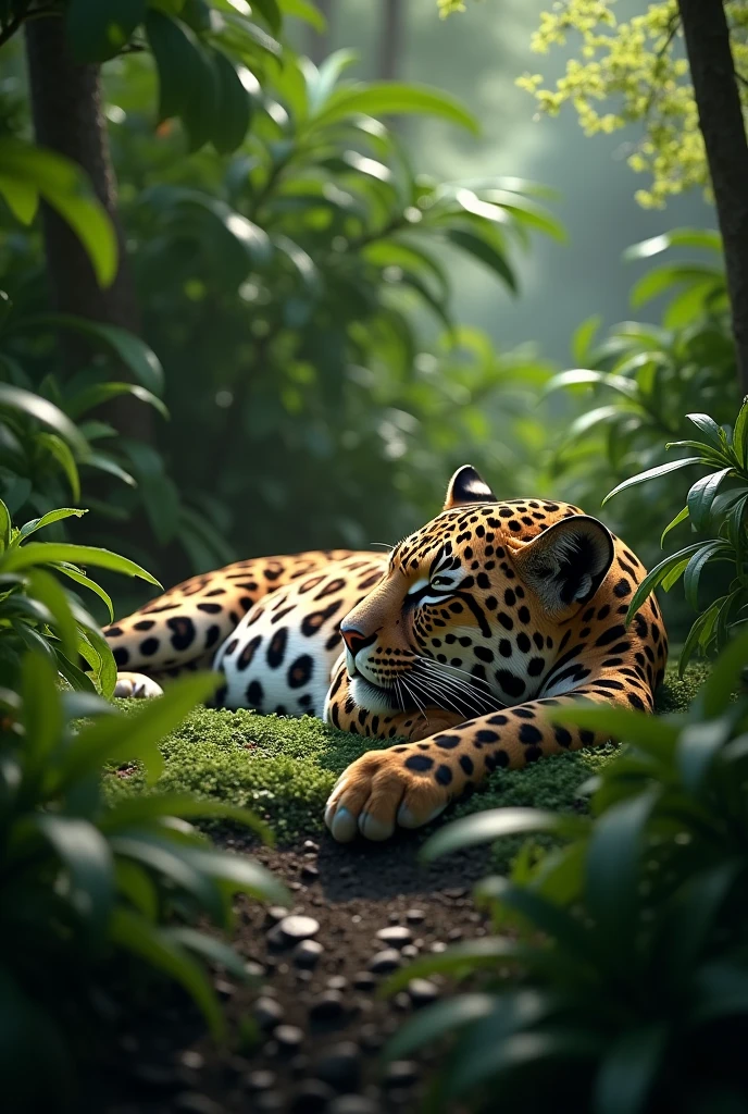 Sleeping spotted jaguar