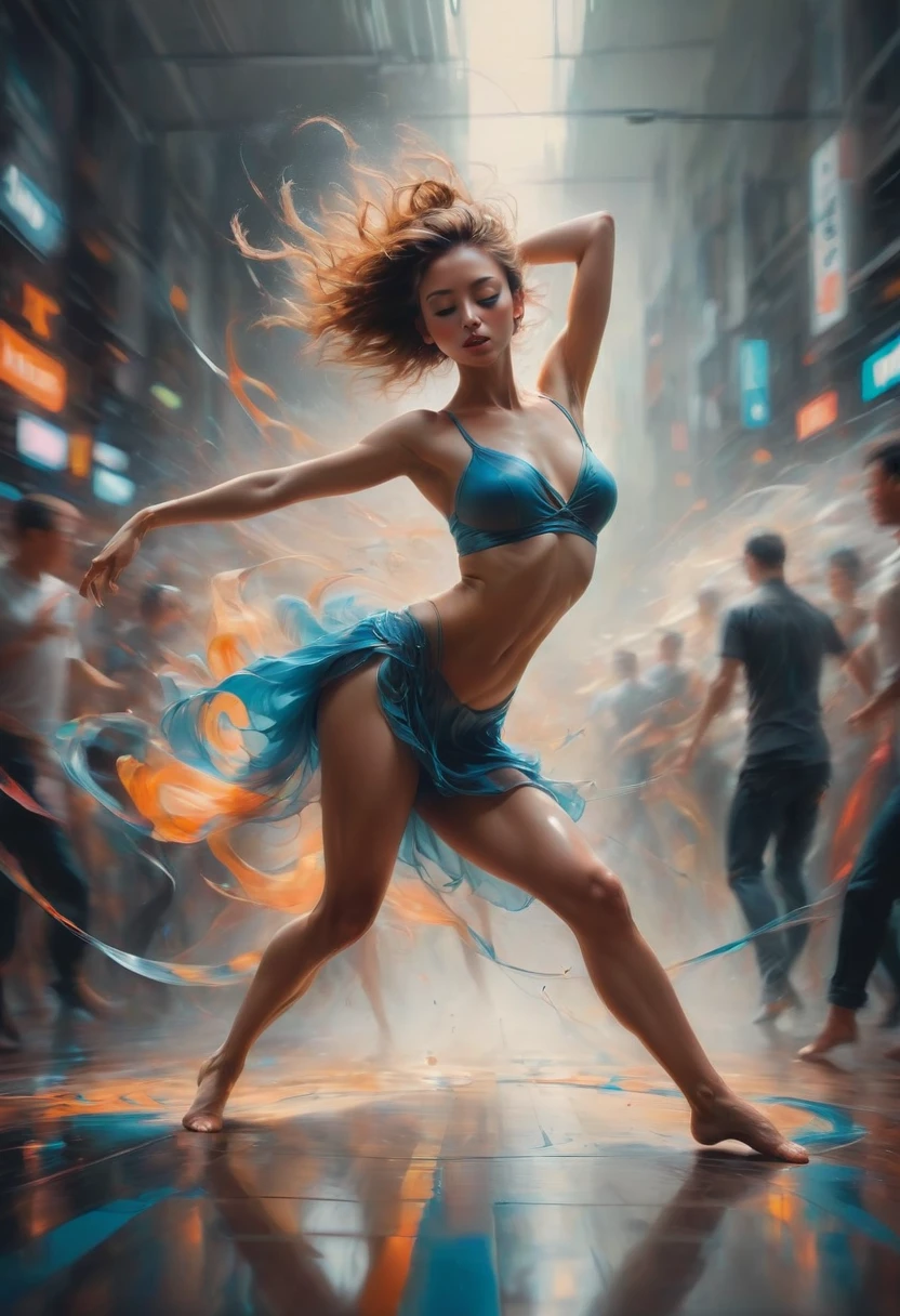 Motion Blur, action-lines, by lois van baarle, best quality, masterpiece, very aesthetic, perfect composition, dance pose, intricate details, ultra-detailed
