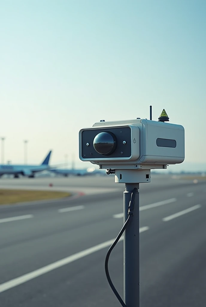 Sensor on side of airport runway..not car