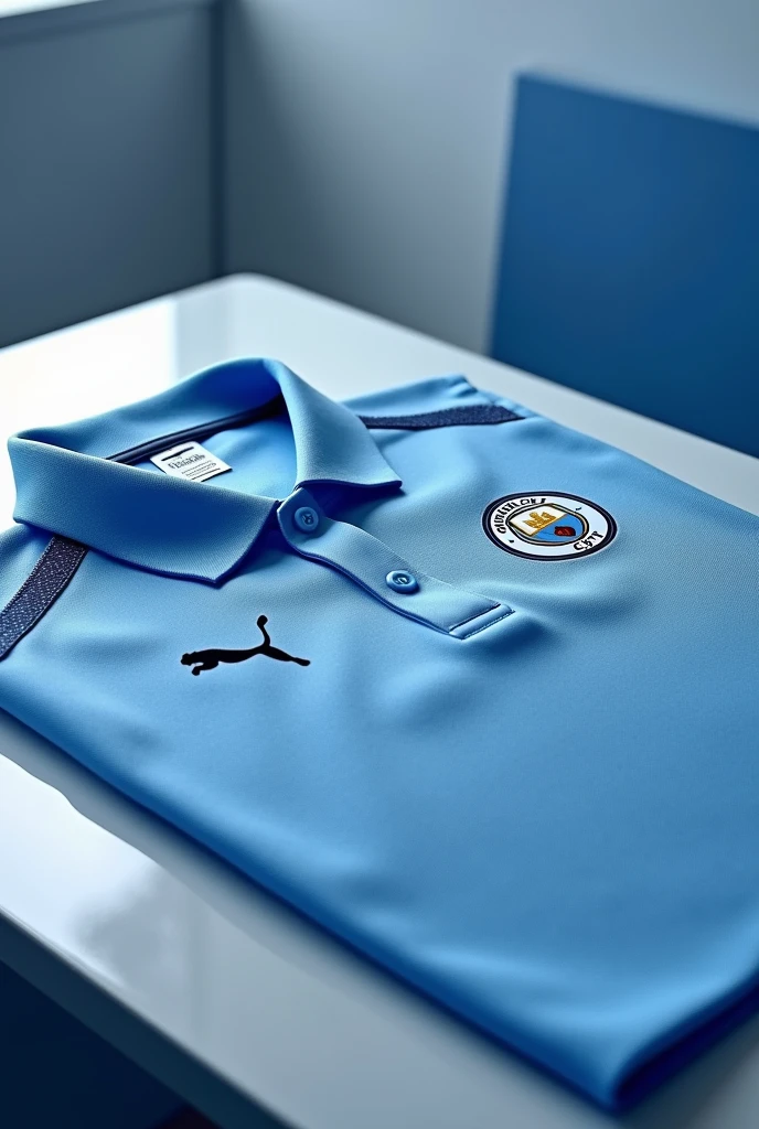 manchester ciy polo kit,puma,on table