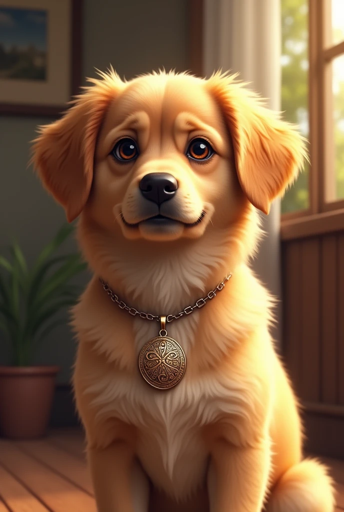 Dog wearing locket