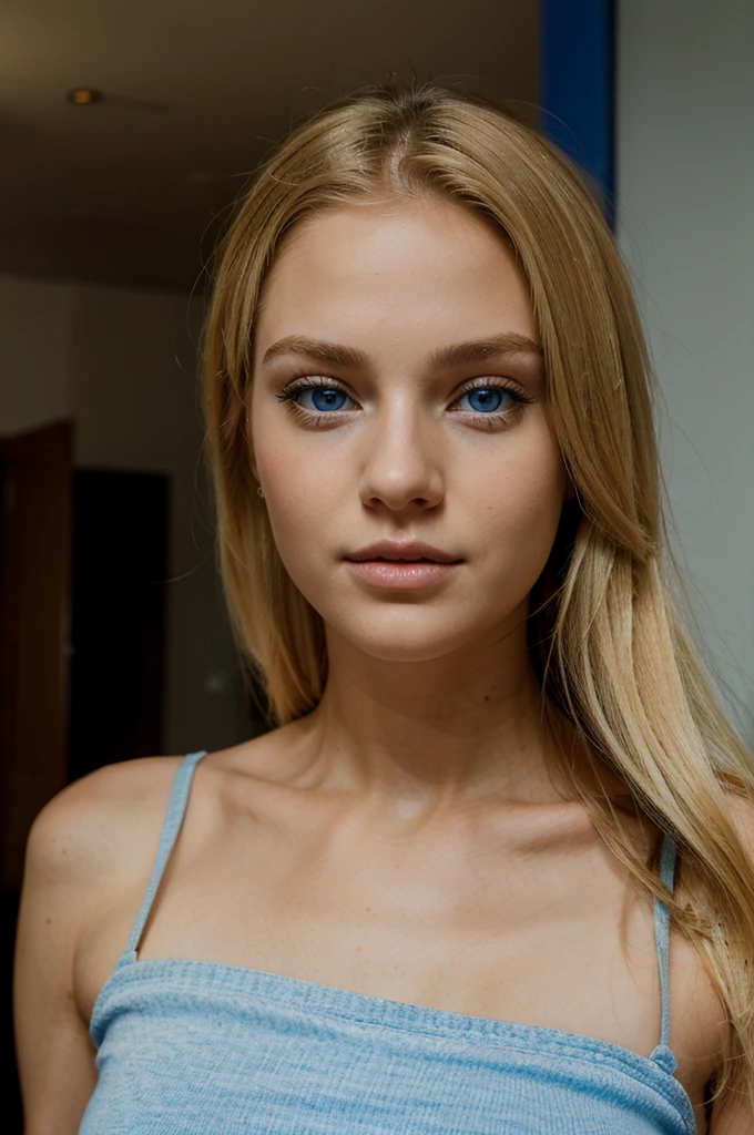 sexy girl, blonde, blue eyes, (only face and bust)