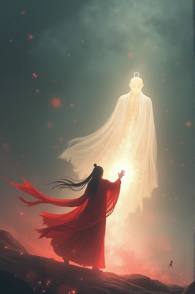He said as the red edge of his robes slowly faded.
Xie Lian's trembling hands tried to hold him back, and he never stopped transferring spiritual powers, but even so, he couldn't stop Hua Cheng's appearance from slowly disappearing.