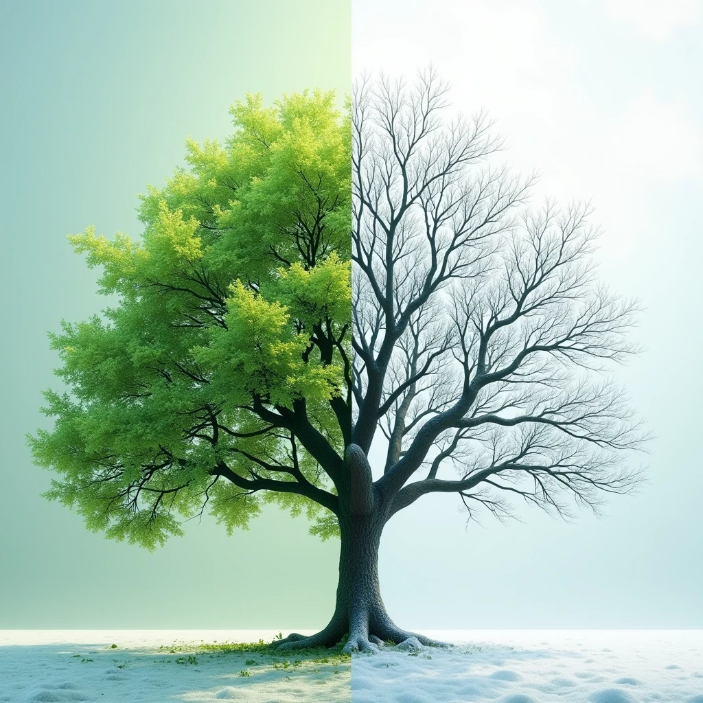 tree on the spring x tree on the winter