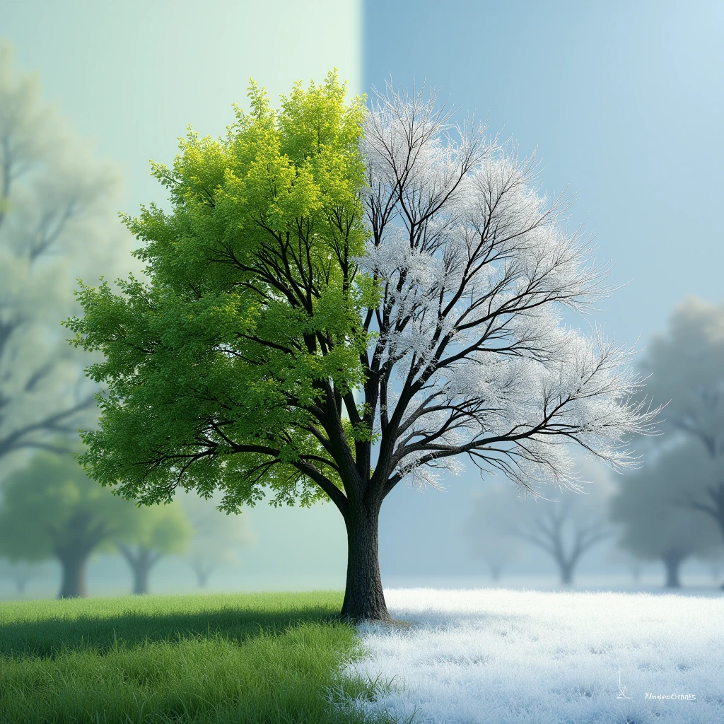 tree on the spring x tree on the winter