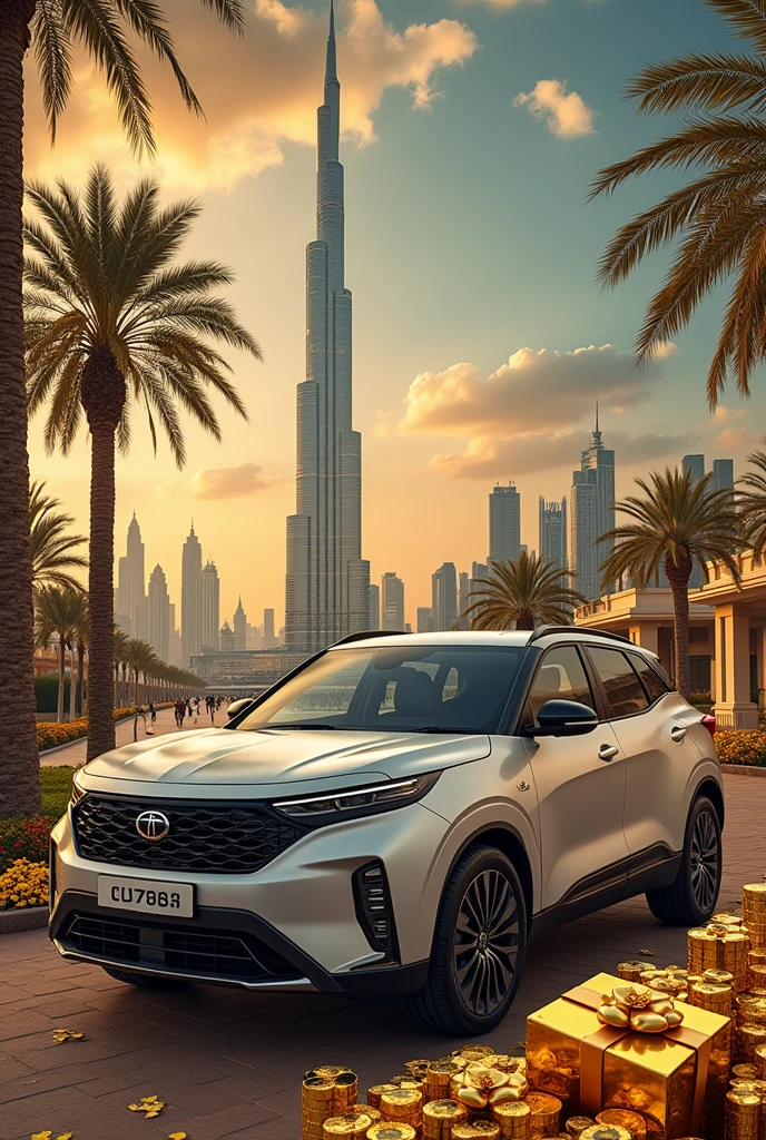 I want to make vision board so first I have a Tata harrier car second I will go to Dubai and enjoy in Burj Khalifa then gold gift for my mom and I am richest man