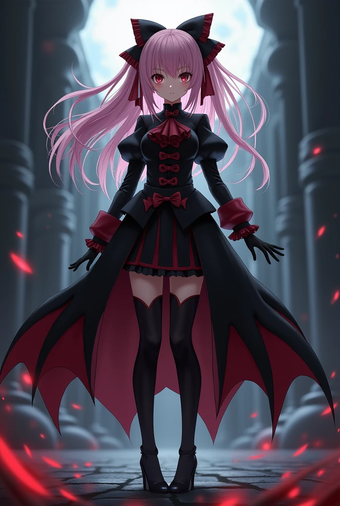 Madoka kaname wearing Demon Homura's outfit