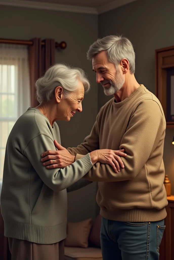 Man helping the elderly