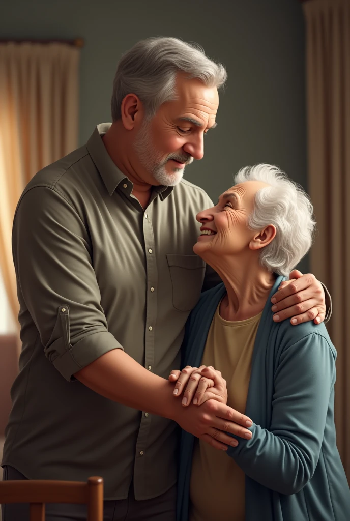 Man helping the elderly