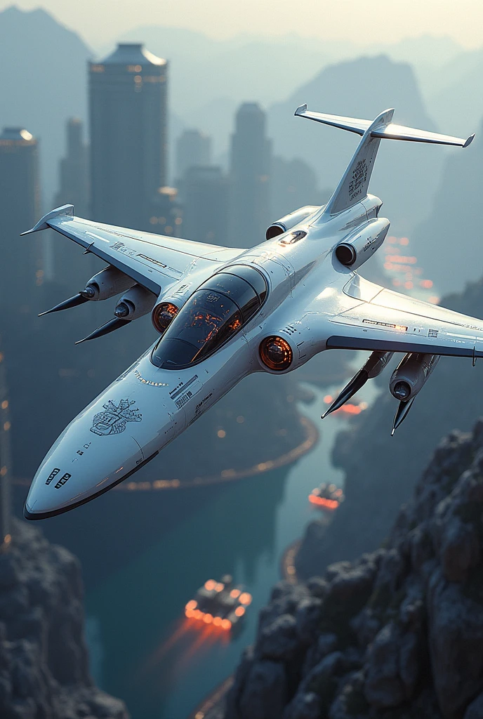 a futuristic plane,wide pilot cabin,20 passenger