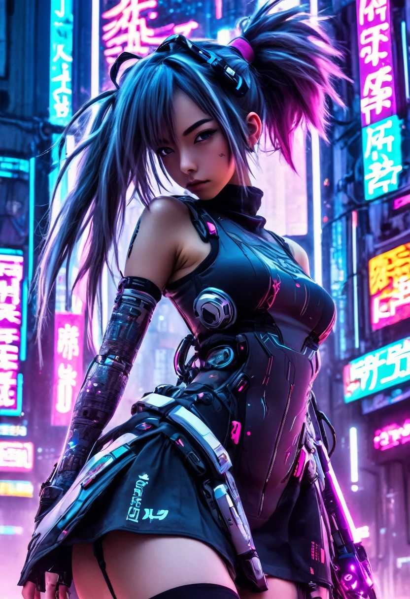 anime girl (cute) in a dress and headband standing in front of a building, digital cyberpunk anime art, digital cyberpunk - anime art, anime cyberpunk art, cyberpunk anime girl, cyberpunk anime girl mech, anime style 4 k, best anime 4k konachan wallpaper, cyber school girl, cyberpunk anime art, portrait anime space cadet girl, anime girl of the future, dreamy cyberpunk girl