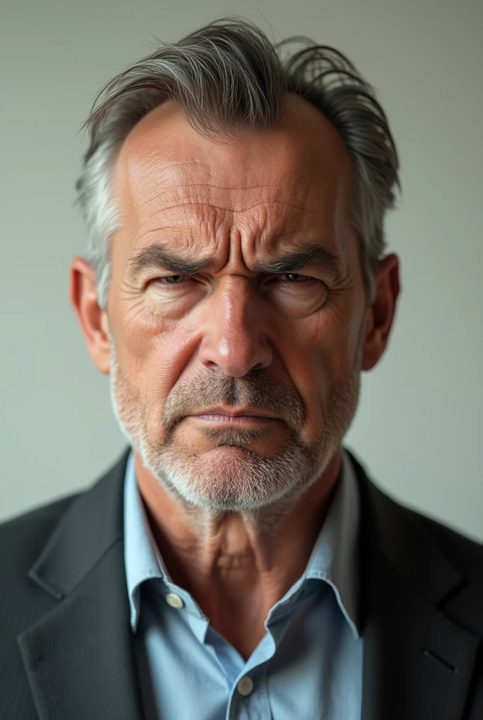 An arrogant man, with a look of contempt and superiority.