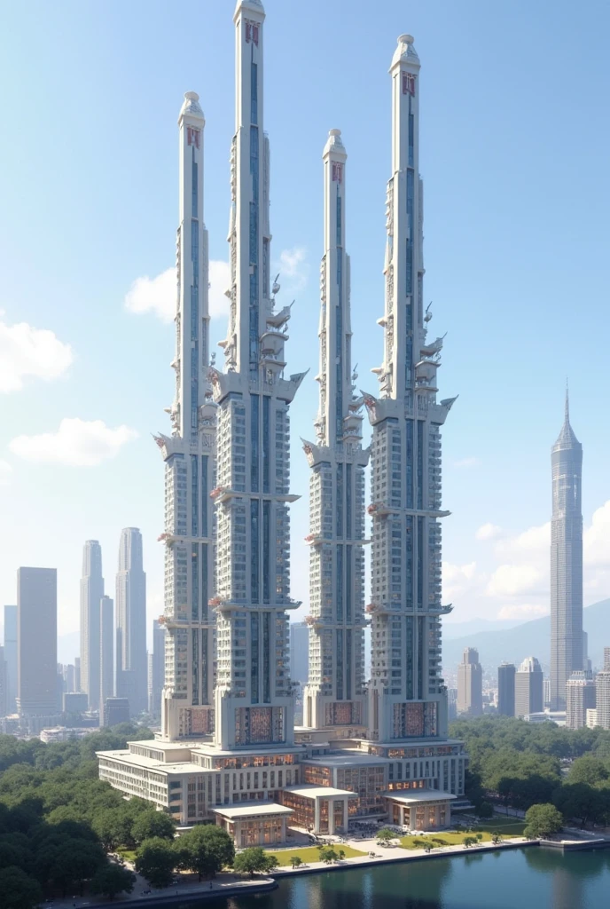 A building with 4 polls