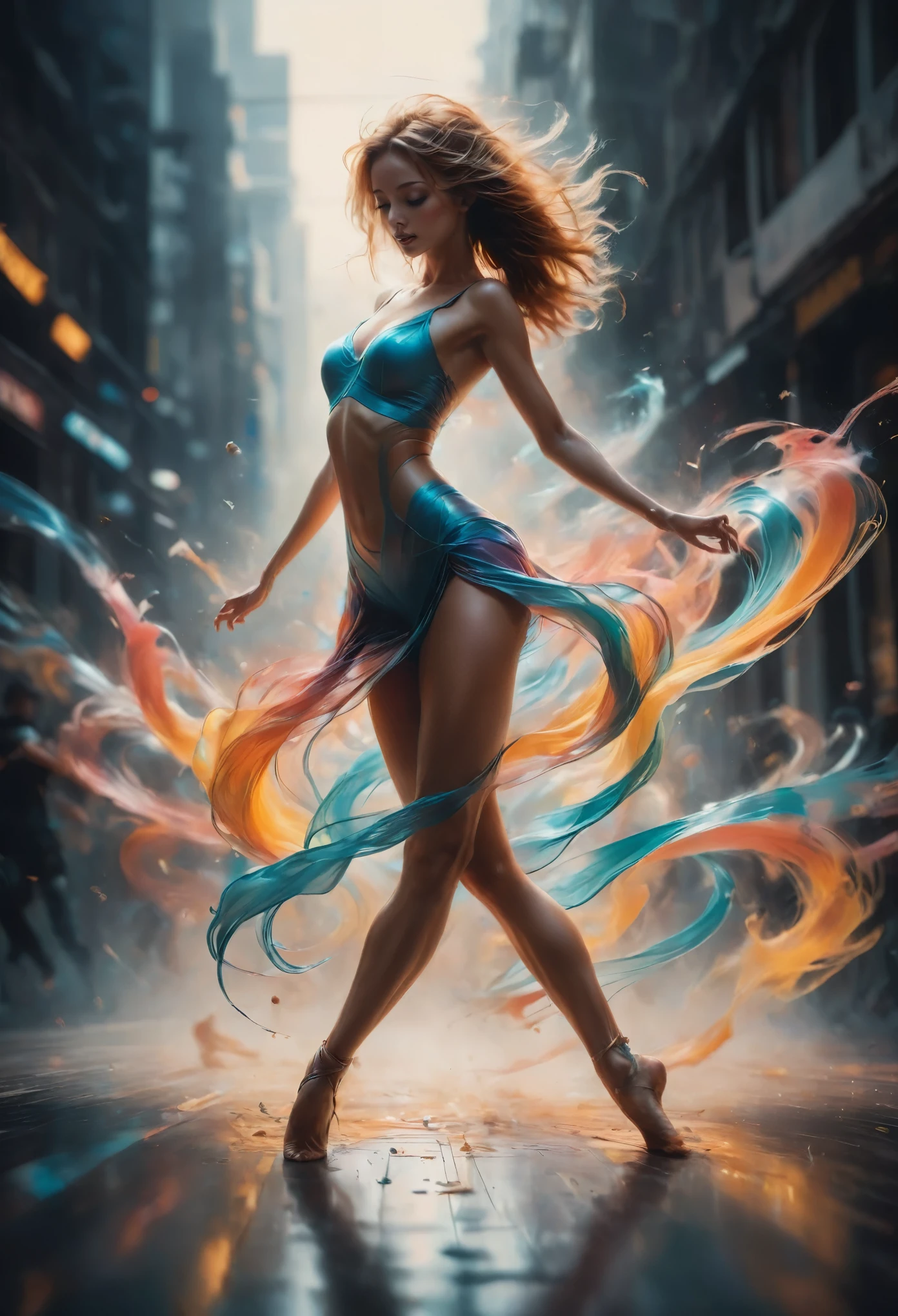 Motion Blur, action-lines, by lois van baarle, best quality, masterpiece, very aesthetic, perfect composition, dance pose, intricate details, ultra-detailed