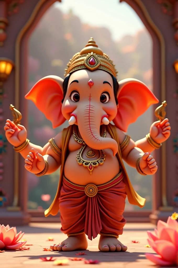 In cenematic 3d cartoon style " kartike ganesh