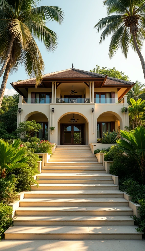 professional photograph of a ball villa similar to this https://www.instagram.com/casanomadabali/?hl=en, photography studio,__perspective__, bold lines, hyper detailed, warm natural lighting, cinematic, film grain, laying , bali villa with tropical plants and palm trees in the background, cream stone stairs and cut out archs, (intricate details, masterpiece, best quality:1.4),hyper detailed, bright extensive palette, warm natural lighting, cinematic, film grain, depth of field, (intricate details, masterpiece, best quality:1.4), mesmerizing, dynamic, dramatic, sensual, dynamic pose, highly detailed, bestRay tracing, light and shadow play, highly detailed,24mm photograph, film, bokeh, professional, 4k