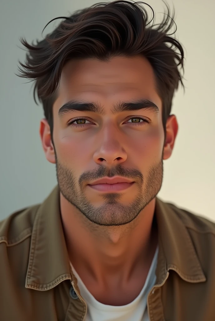 create a picture of a young man who is handsome and charming 
