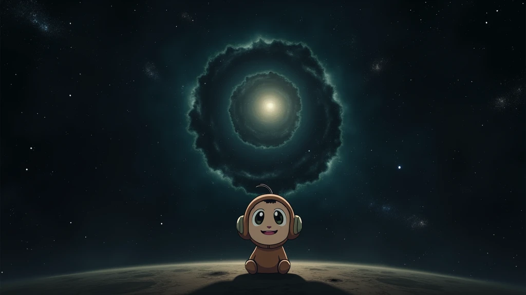 Chibi "mii beta" on space, In the style of Makoto Shinkai。master piece, ultra detail, precision, ultra-realistic,
