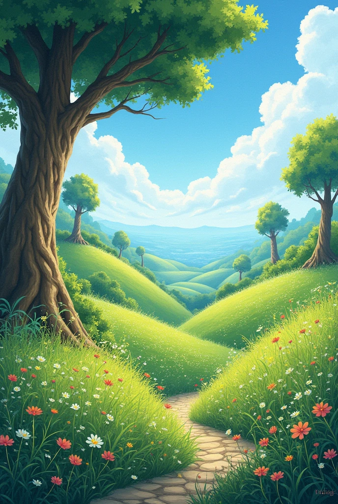 create a simple paradise artwork that has all the elements such as line, shape, form, color, texture and space.