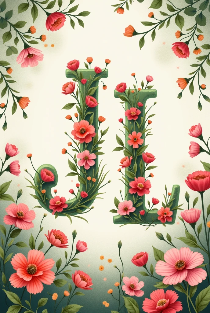 a flower wallpaper based on the initials j and L