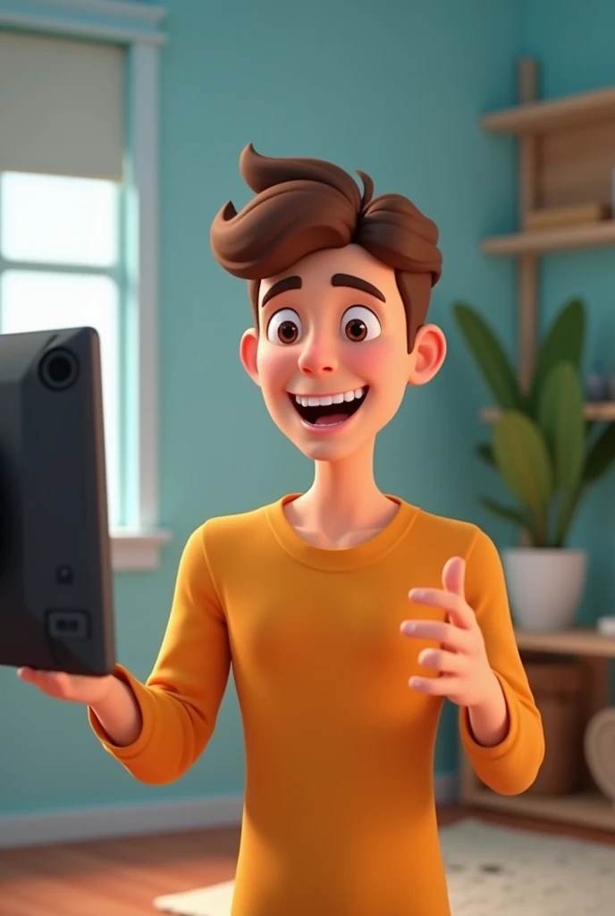 Animated male vlogger