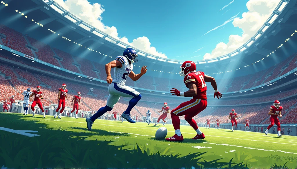 Illustration of football game background