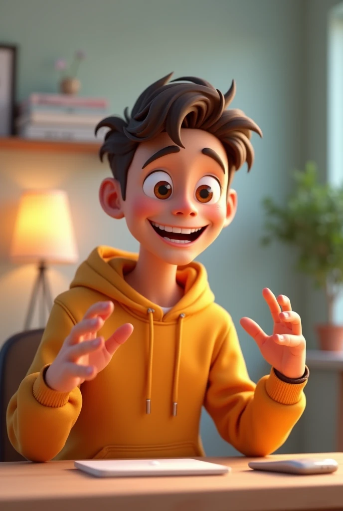 Animated male vlogger