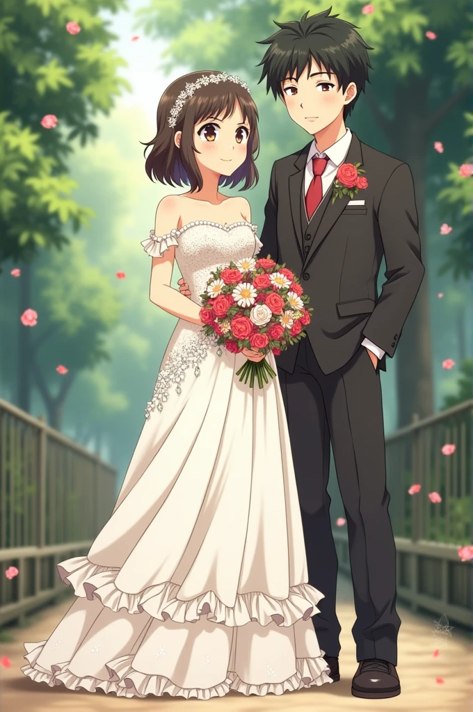 Anya anime30 year old make a Daniel aanya's boyfriend where a wedding dress change the background where is the Daniel aanya short hair