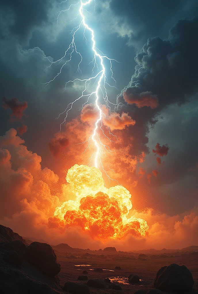 Photo of explosions and lightning 
