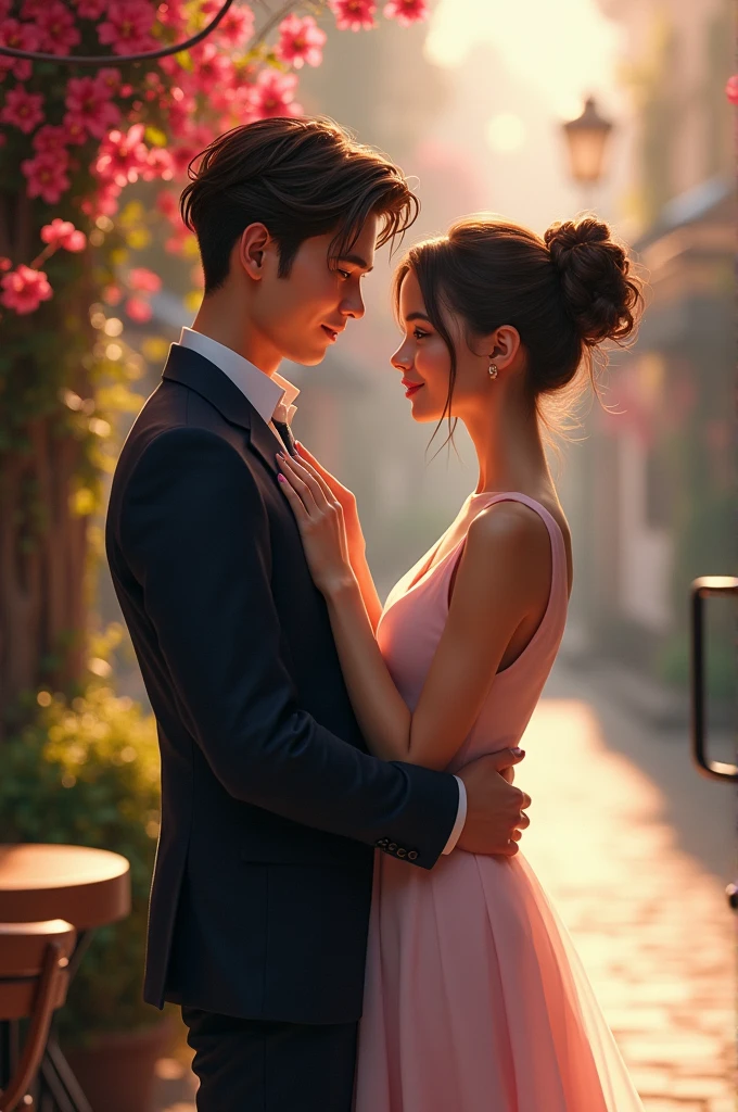 Stylish girl and boy romantic