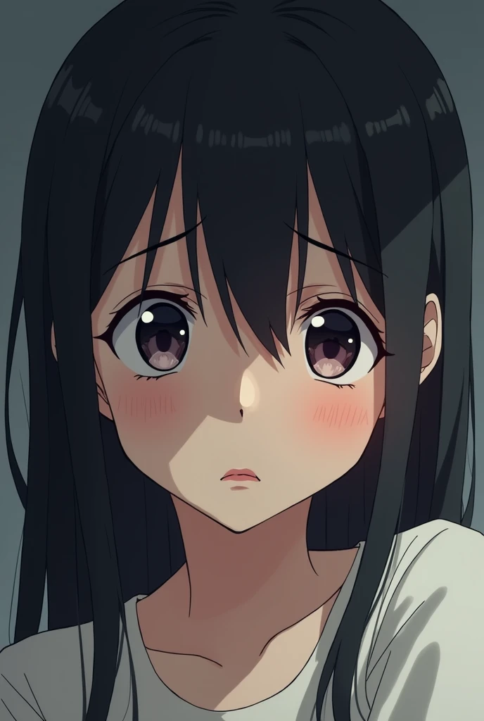 sad girl face animé