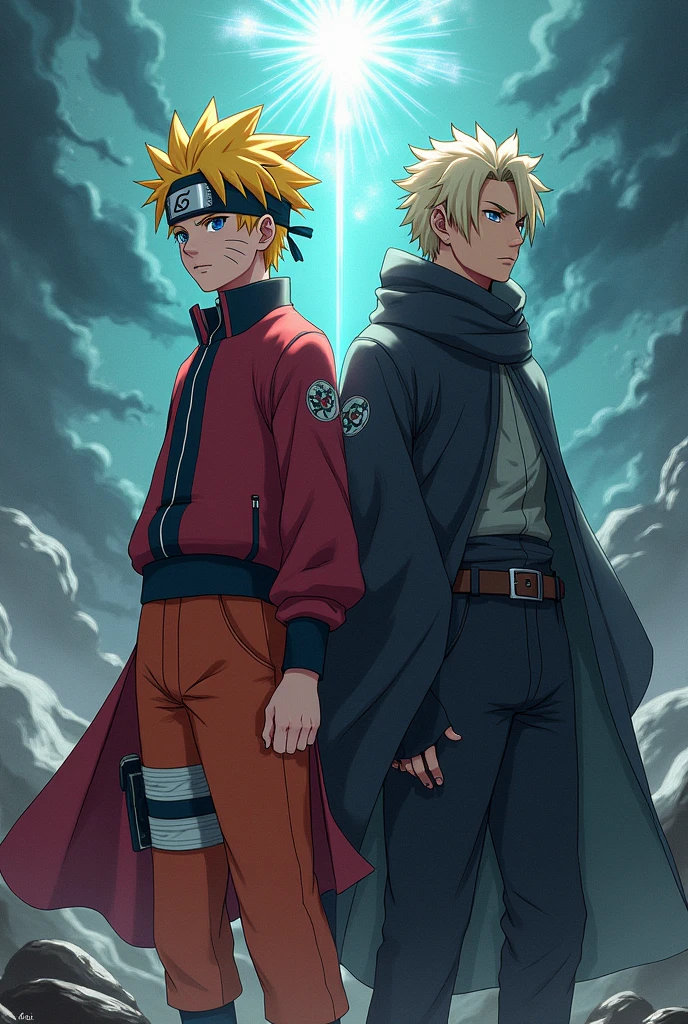 Uzumaki Naruto and Gojo Satoru standing together