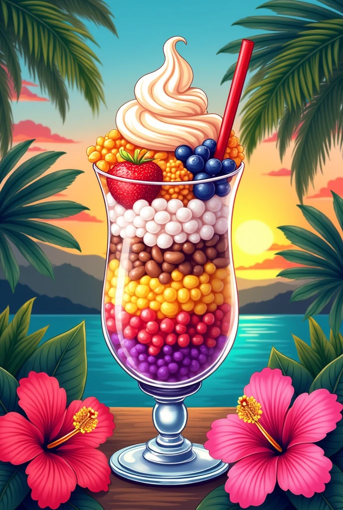 Halo halo drink drawing 