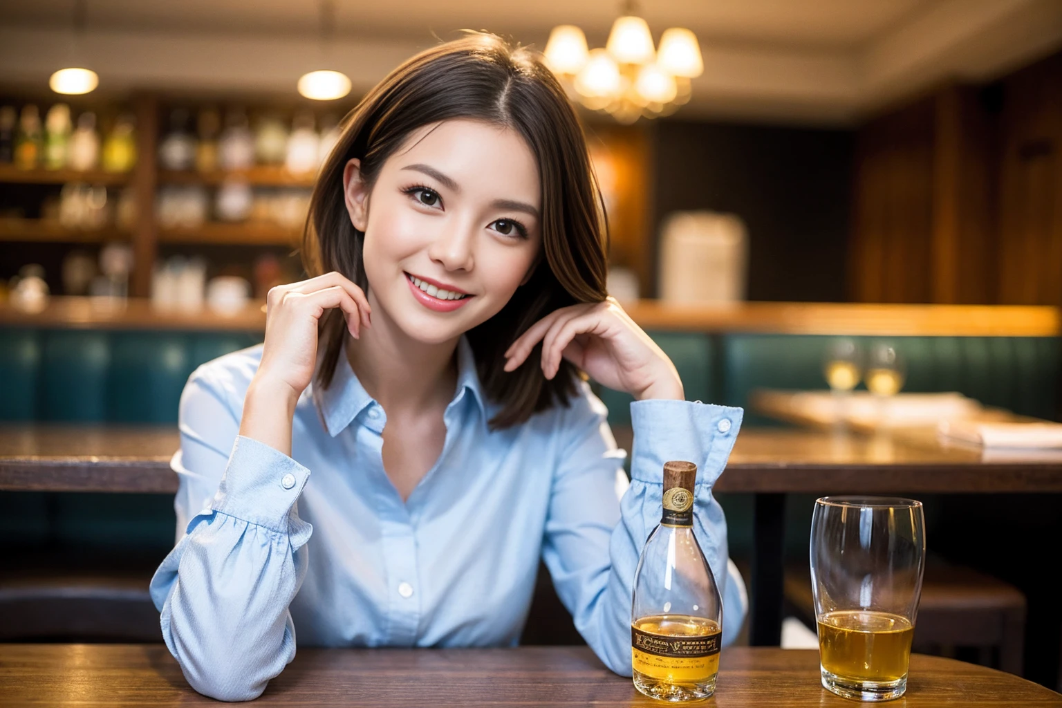 ((Highest quality、8k、masterpiece:1.3))、Whiskey bottles、The Macallan、Joni Black、Old Parr、whiskey、Suntory、Nikka、slimカップル、modelカップル、(Realistic, Intricate details:1.2), full-course dinner、Whiskey bottle and glass on the table、Single Malt、scotch、Rocks glass、Shot Glass、On the rock、Scotland、Amazing view of the sunset sky and clouds、A bright smile、The wonderfulness of smile、 Beautiful Face, blue eyes, The light shines on your face, blush, short hair,Bright Face、 (Age 37), 3,Two beauties、Brown Hair、Shortcuts、Long sleeve shirt、dress、Beautiful woman 1, (slimな顔), (The body is slim), (Brown Hair), (Shortcuts), cheeks turn a little red,Attractive beauty、restaurant, In a prominent place (From the waist up) Nova Frog Style, actress, model, Upper Body, White wine, slim, smile, (smile: 1.15), Beautiful fine grain, Depth f/2,saturation, High Contrast, Strong light and shadow,Moist Body:1.5、3D texture、Delicate eyes、Brown Hair、The hair is very shiny、