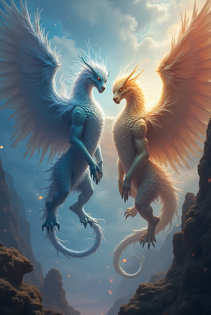 (((Excellent)), ((Masterpiece)), (detailed), Phoenix, Perched in the Clouds, (Real photo: 1.3), Expressionless, anthropomorphic expression, delicate wings, Nine tails, full body golden light, otherworldly charm, Mysterious sky, realistic details, real world, moonlit night, pastel colors, (detailed cloud view: 1.3), (high resolution: 1.2)
