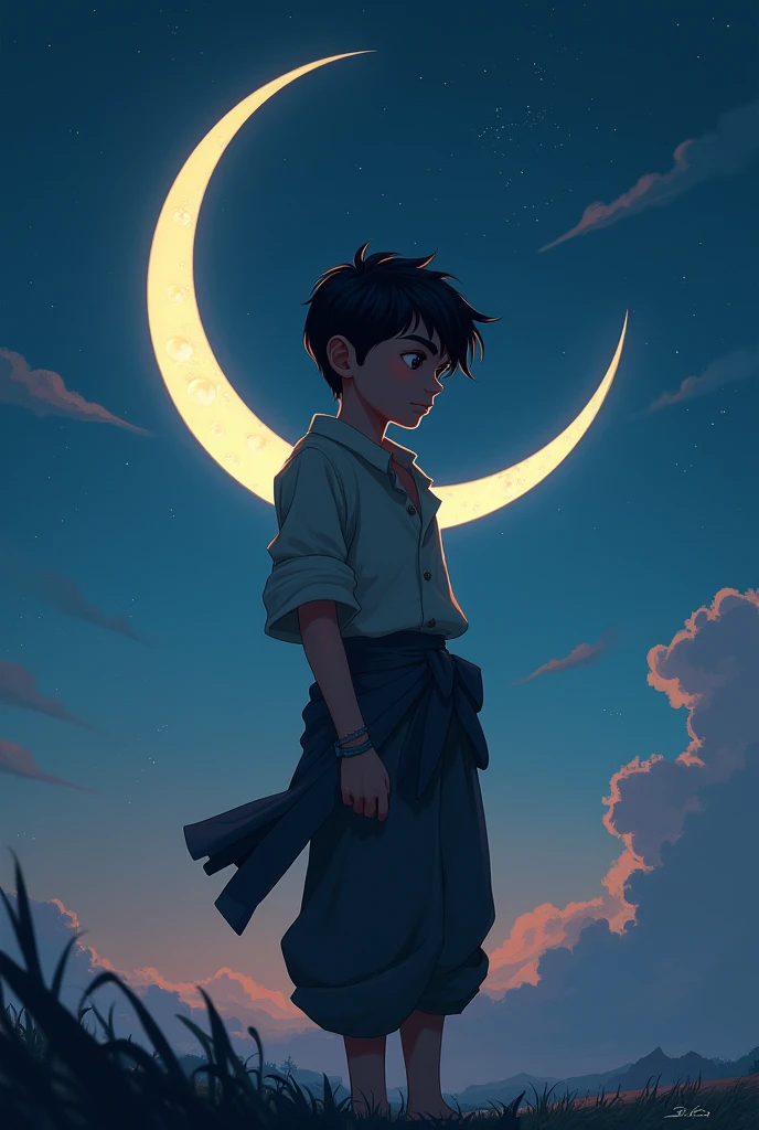 Attitude boy with moon with name succha