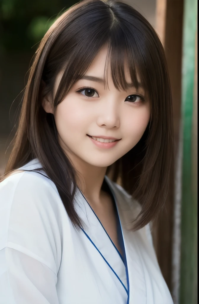 best quality, face focus, soft light, ultra high res, (photorealistic:1.4), RAW photo,(Shinozaki Ai), (fair skin), (kawaii),
1 Japanese girl, solo, cute, smile, (pupil, lights in the eyes), detailed beautiful face, Medium-sized breasts,(high resolution detail of human skin texture),long hair,(portrait), upper body, white traditional kimono