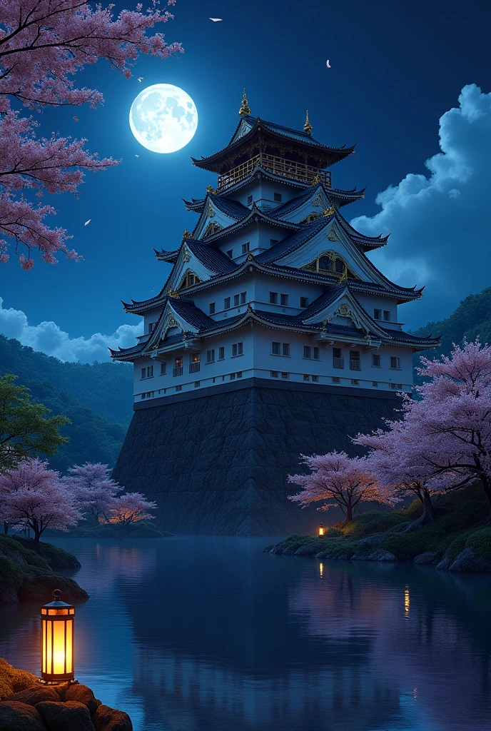 Castle of Japan at night