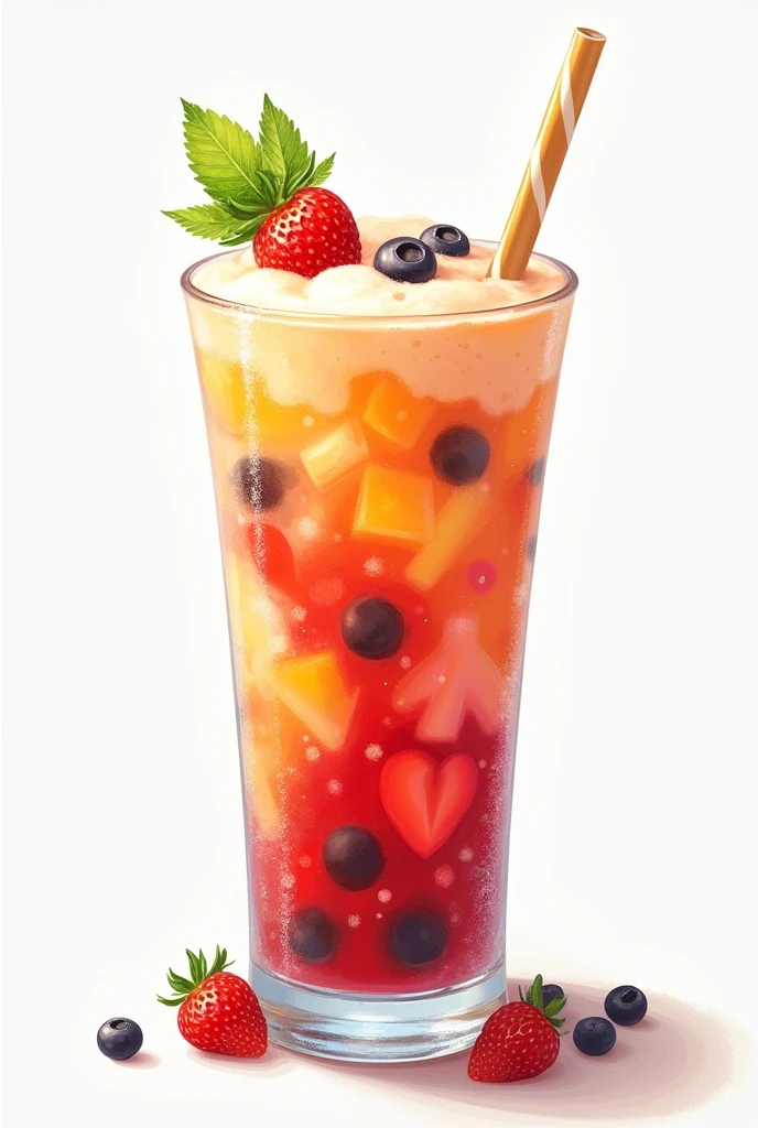 Fruit shake drink drawing